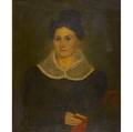 Portrait of a woman american mid 19th c oil on canvas framed 30 x 25