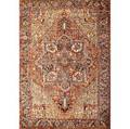 Heriz oriental roomsize carpet 20th c red background and repeating geometric design some repair 156 x 120