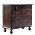 New england william and mary pine chest 18th c four drawer configuration with ball feet 37 14 x 40 x 19