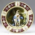 Royal vienna handpainted scenic plate with gilt decoration early 20th c titled venus und amor artist signed a fleer beehive mark 9 34