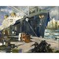John r grabach american 18861981 loading the freighter oil on board framed signed 8 x 10 18 exhibition thumbbox exhibition salmagundi club new york partial label on verso proven