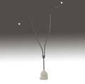Ron arad tree floor lamp with two flexible tubular steel arms on cement base 78 h