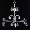 Erik hoglund sixarm iron chandelier with pressed glass drops 16 x 18 12 dia