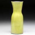 Georges jouve ceramic vase covered in yellow vellum glaze with black matte interior incised jouve with artists cipher and marked france 9 14 x 3 34 dia