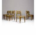 Audoux minet set of six beechwood side chairs with woven sisal seat and back 33 x 17 12 x 17 12