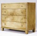 Decorative parchmentcovered fourdrawer dresser with ring pulls 37 x 41 x 17 34