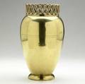 Osvaldo borsani brass over copper vase with applied loop rim and two incised lines to body 11 12 x 6 14