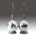 Samuel haile pair of rare porcelain lamp bases ca 1940 21 12 x 7 dia
