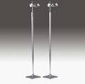 Hansen pair of floor lamps with crystal shafts and brushed nickelplate on solid brass embossed signature hansen new york 59 12 x 9 sq