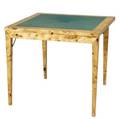 Tomasso barbi folding card table in burlwood with inset green felt top paper label 29 x 32 sq