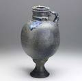 Don reitz glazed stoneware singlehandled footed sculptural vessel 1973 signed and dated 18 12 x 10 12