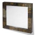 Paul evans square wallhung mirror with copper bronze and pewter patchwork 30 x 30 x 3 14