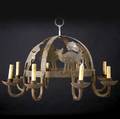 Morgan colt iron eightsocket candlelight chandelier with cutout figures 19 x 27 34 dia