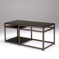 Edward wormley  dunbar sofa table with black laminate surfaces on oak frame brass dunbar tag 24 x 53 12 x 23