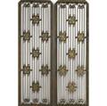 Singer building new york pair of wroughtiron grilles with gilded floral medallions 54 12 x 17 12