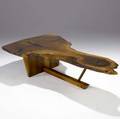 George nakashima minguren ii walnut coffee table its freeform freeedge top with single rosewood butterfly key and one to underside ca 1960s provenance available marked with clients name 15