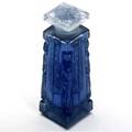 Lalique ambre for dorsay perfume bottle in clear and frosted glass with blue patina m p 933 no 4 raised lalique ambre dorsay 5 14 x 1 12 sq