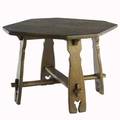 Limbert early chestnut game table with octagonal top and cross stretcher keyed through cutout plank legs unmarked 29 x 38 sq