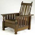 Paine furniture transitional morris chair with eight slats under each arm metal tag 41 x 32 x 39 12