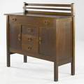 Gustav stickley sideboard no 816 with hammered copper hardware branded signature 45 x 48 x 18 14