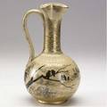 Rookwood early bulbous ewer decorated in the dull finish style by maria longworth nichols with bats flying in front of a full moon and birds on a branch 1882 stamped rookwood 1882 101y mln 11 12