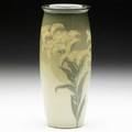 Rookwood iris glaze vase painted by olga g reed with golden blossoms 1902 flame markii808ogr w 7 34 x 3