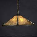 Lillian palmer attr copper and mica flaring chandelier with three sockets unmarked fixture only 14 x 30