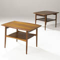 Moredo pair of twotier teak sofa tables stamped moredo danmark 21 14 x 29 12 x 19 34