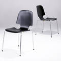 Arne jacobsen attr pair of dining chairs with bent plywood seats over chromed steel legs 31 34 x 17 12 x 18 12