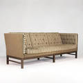Erik jorgensen denmark threeseat sofa with original green and white striped wool upholstery 30 x 83 x 30