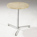 Hans eichenberger  stendig drink stand with circular travertine top on chromed steel base with adjustable feet stendig tag made in west germany 21 x 20 dia