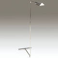 Cedric hartman polished chrome floor lamp with adjustable shaft stamped signature on base as shown 42 14 x 32 12