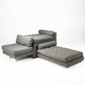 Vladimir kagan omnibus twotier seating unit with pullout daybed upholstered in gray flannel on lucite base kagan by preview label as pictured 31 x 75 x 78 daybed 14 x 34 x 72