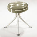 Alexander girard  herman miller stool on polished aluminum base 18 34 x 15 34 dia