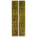 American encaustic tiling co pair of fivetile friezes with cattails under umber majolica glaze minor chip to one tile stamped ae tile co limited each tile 6 sq