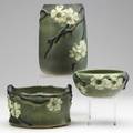 Roseville dogwood ii 8 vase 5 bowl and 3 12 x 6 tub unmarked