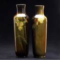 Roseville rozane pair of 11 12 vases painted with golden blossoms minor stilt pull to one both stamped rozane