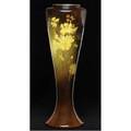 Weller louwelsa 27 floor lamp base painted with golden roses several glaze bursts a couple of scratches stamped louwelsa weller