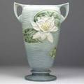 Roseville blue waterlily floor vase 8315 raised mark