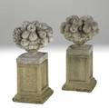 Garden statuary pair of baskets laden with fruit 20th c 30 x 15 x 15