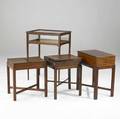 English furniture mixed grouping includes bidet two side tables and english hepplewhite vitrine 18th19th c largest 23 x 15 12 x 31