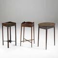 English side tables grouping of three in mahogany 18th19th c largest 17 x 24 x 28