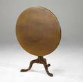 English tilt top table mahogany on three pad feet ca 17601780 35 x 27 dia