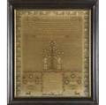 19th c sampler tree of life by alice heath 19 x 20