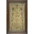 19th c sampler by hannah cook 1838 25 x 15