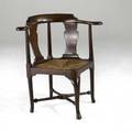 English georgian corner chair mahogany with rush seat 18th c 30 x 25 x 31 12
