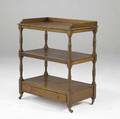 English whatnot threetiered mahogany etagere with drawer 19th c 30 x 17 12 x 36