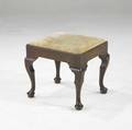 English queen anne footstool carved oak with pad feet ca 17401760 17 12 x 21 12 x 17 14