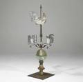 American copper weathervane topped with a rooster 19th20th c 64 x 27