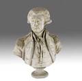 French sculpture plaster bust of gilbert du motier marquis de lafayette 19th20th c museum stamped 856 bis ateliers moulage du musee national du louvre france 31 x 24 x 11